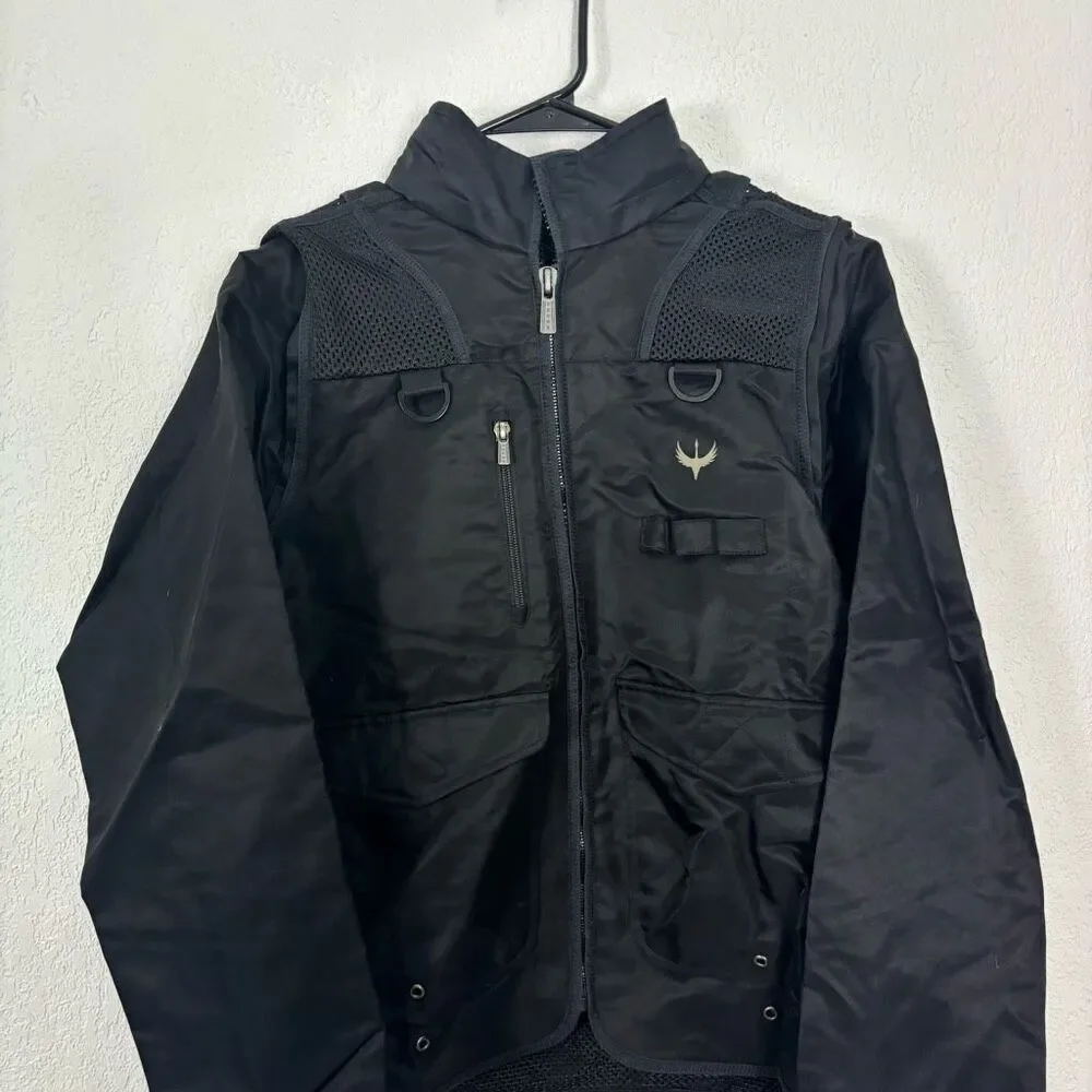 New Venor Black Onyx Hoover Convertible‎ Zip Up Mesh Back Jacket Women's Medium